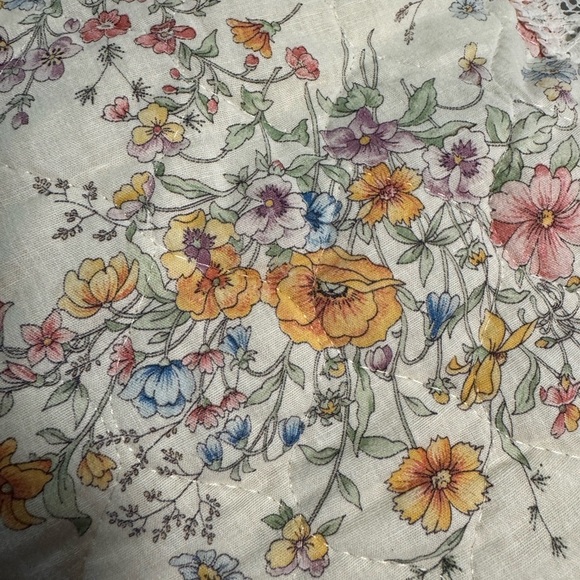 Set of 4 Vintage Floral Placement Mats 1 Table Runner w/ Lace Trim Cottagecore - Picture 12 of 15